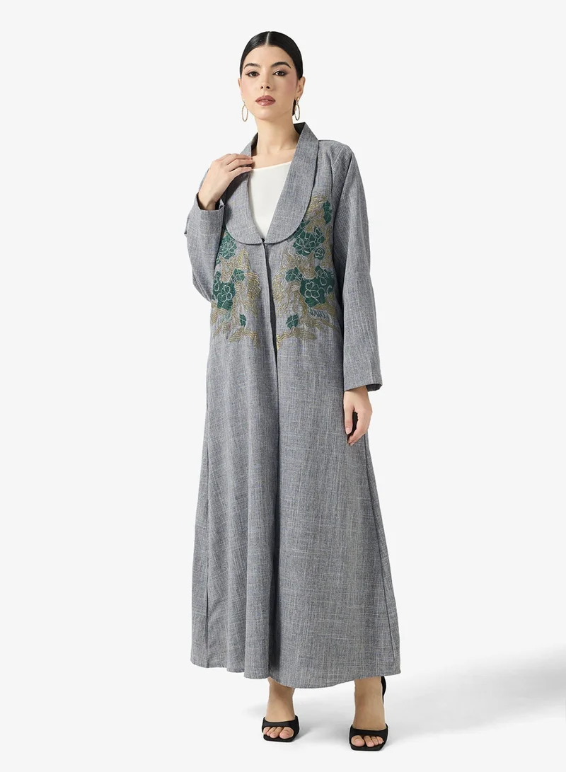 Embroidered Abaya With Sheila